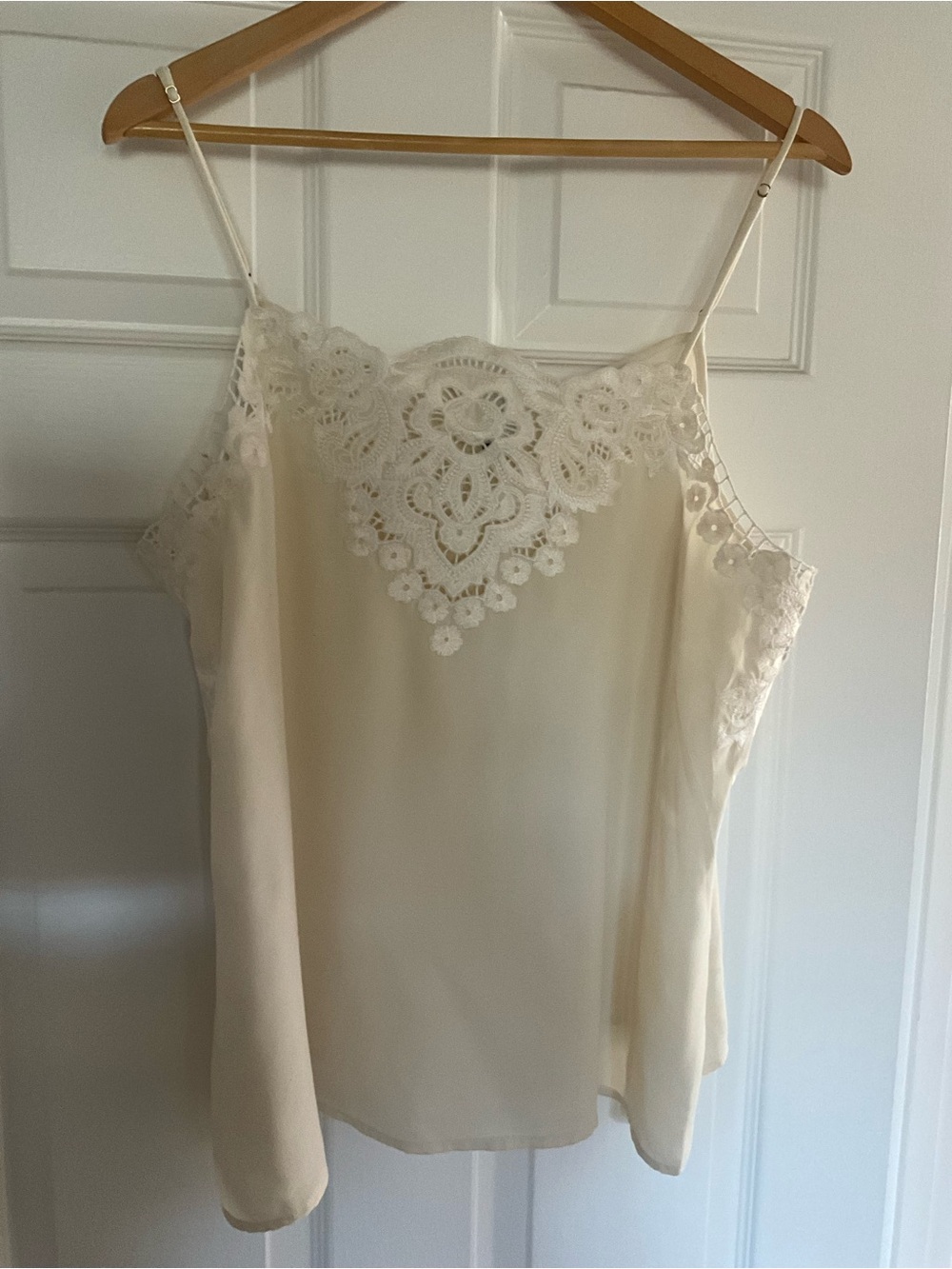 CAbi Cream Lace-Trim Camisole